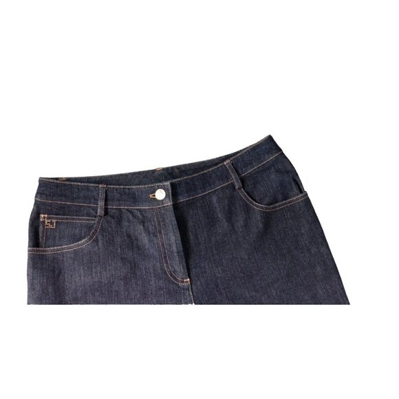 St. John Knits Women's Size US6 32" Waist Dark Blue Jeans Cropped 5 Pocket Denim - Picture 4 of 9